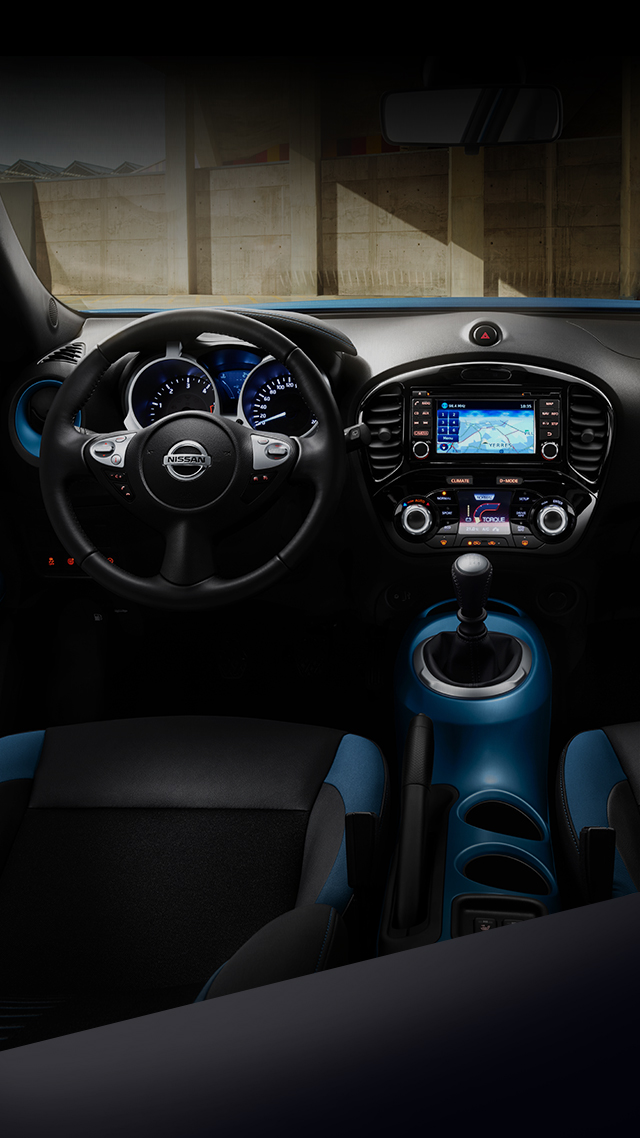 Nouveau Nissan JUKE intérieur, vue de face du tableau de bord